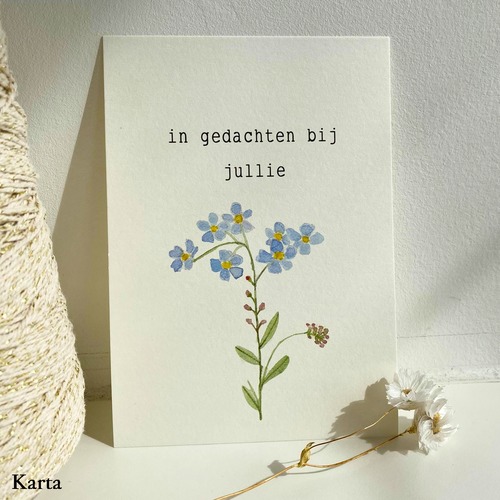 wenskaart vergeet-me-nietje