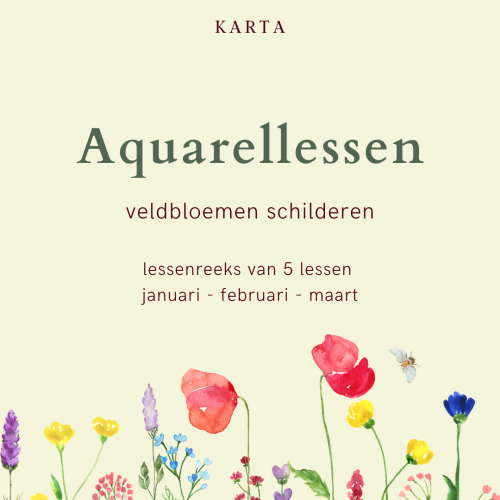 Aquarel lessenreeks veldbloemen
