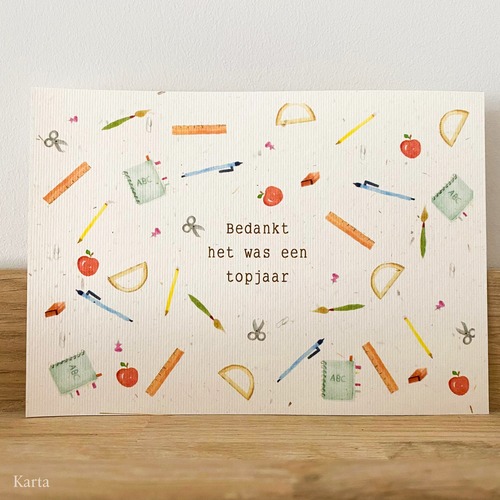 Wenskaart - School print