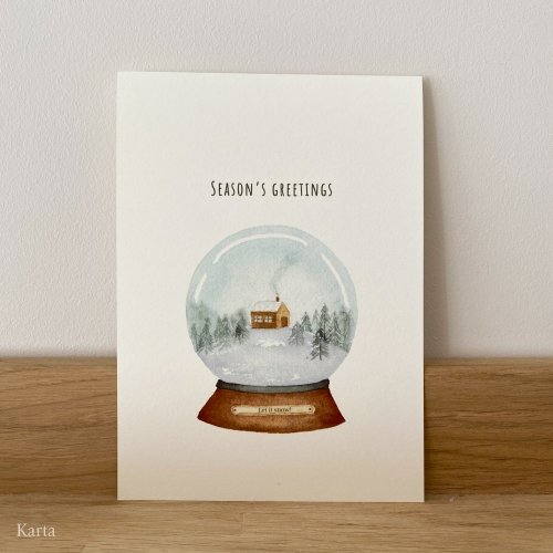 kerstkaart - Snow globe